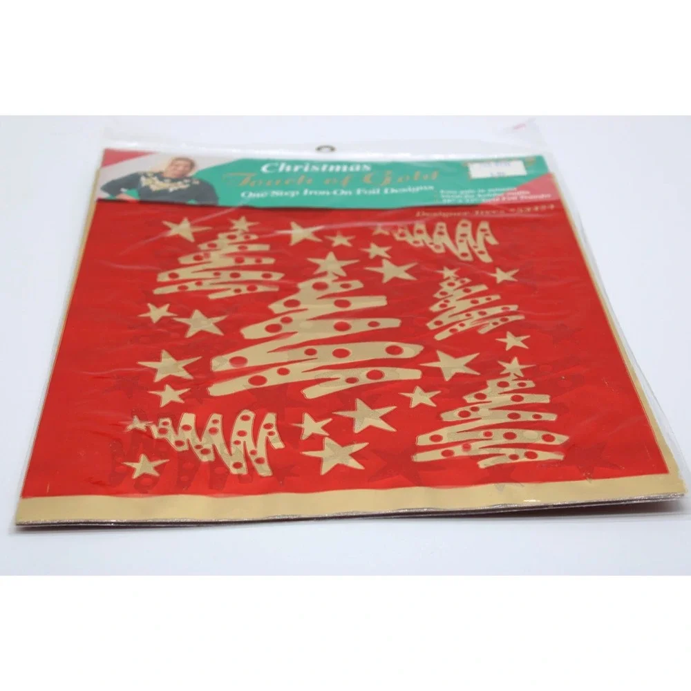 VTG Christmas Touch of Gold Iron On Foil Transfers Dizzle 1993 NEW Lot of 5